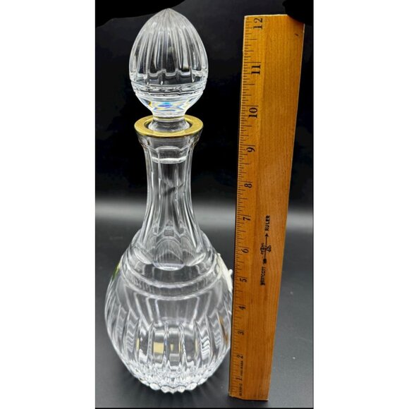 Vintage Marquis by Waterford Hanover Gold Trim Crystal Decanter w/Stopper 12" - Picture 6 of 8